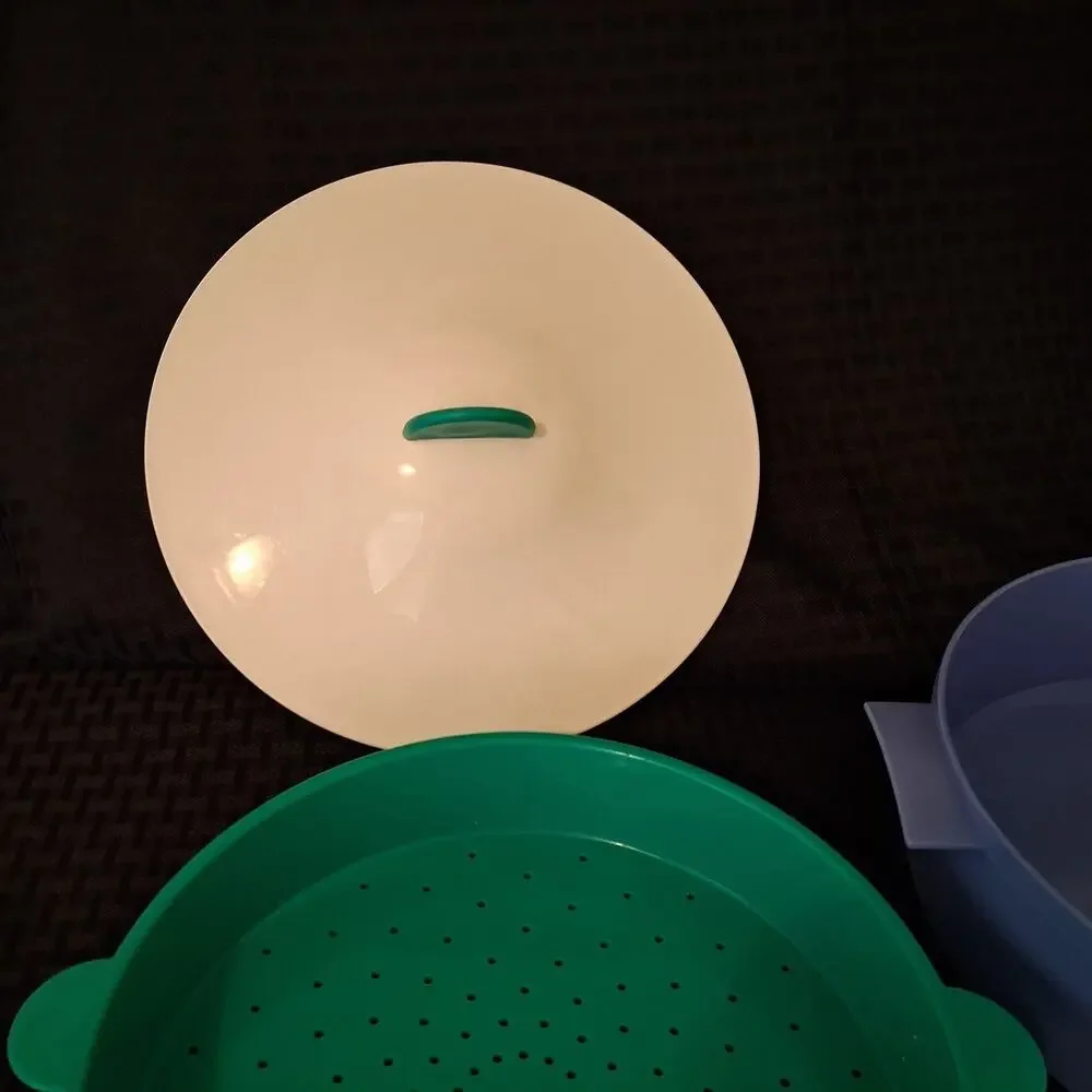 Tupperware Microwave Steamer Dish Strainer Rice Vegetable Cooker 9